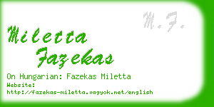 miletta fazekas business card